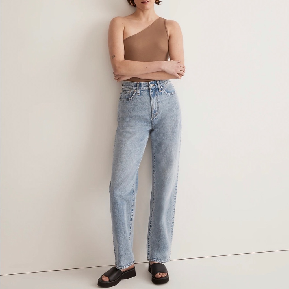 Madewell Petite Baggy Straight Jeans in Olvera Wash Size 31P